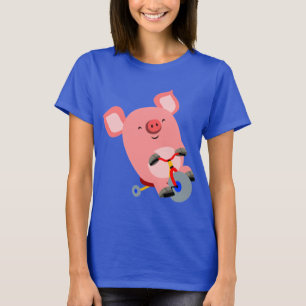 Chemise T-Shirt Femme Cochon En Cartoon