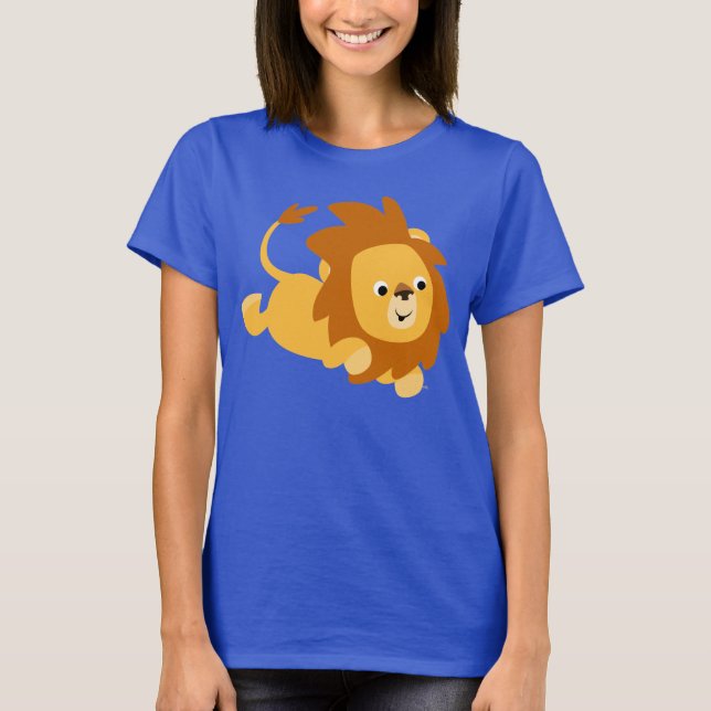 Chemise T-shirt Femme Lion Jeu de Dessin Caricatur (Devant)