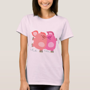 Chemise T-Shirt Femme Pigs À Rouler Carton Mignonn