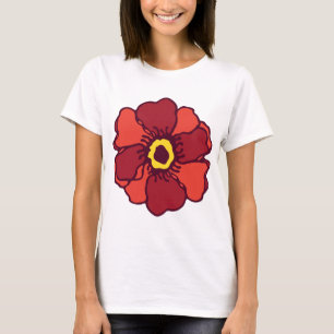 Chemise T-Shirt Florale féminine de base : Fleur d