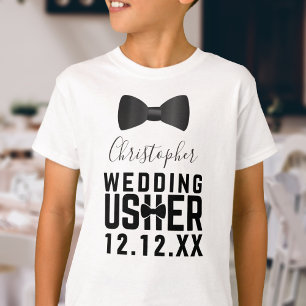 Chemise T-shirt Garçon d'honneur Mariage Noir