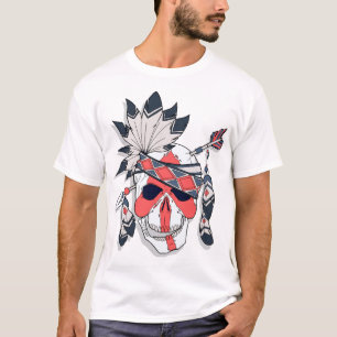 Chemise T-shirt graphique crâne à plume tribale