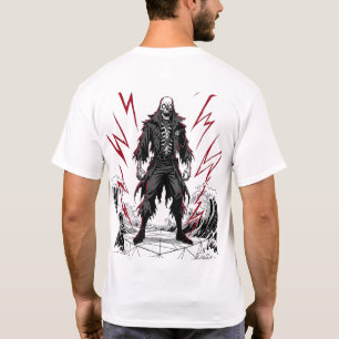 Chemise T-Shirt Graphique Foudre Squelette Gothiqu