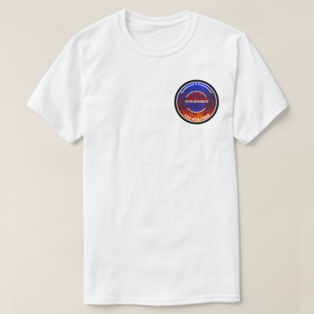 Chemise T-shirt légère HVAC chauffage et climatisa (Design devant)