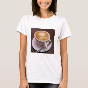 Chemise T-shirt Love Heart Portland Cappuccino Caf