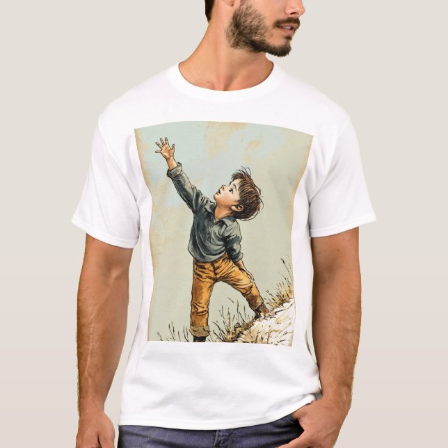 "Chemise T-Shirt pour garçon tiré à la main - Grap (Devant)