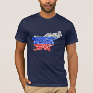 Chemise T-Shirt Slovénie Flagcolor Map