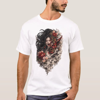 Chemise T-Shirt Tatouage de Geisha Japonaise | Ire