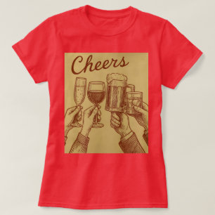 Chemise T-shirt Toast Femme Rouge Cheers