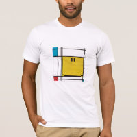 chemise t-shirt visage heureux de piet mondrian