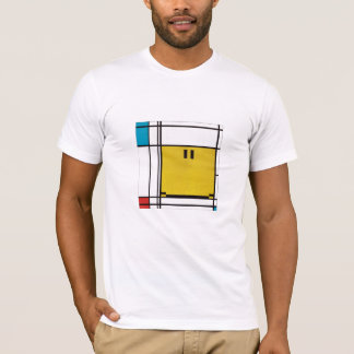 chemise t-shirt visage heureux de piet mondrian