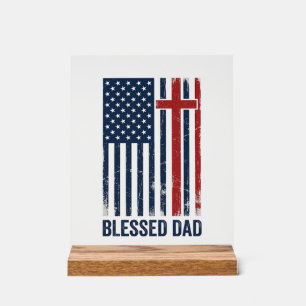 Chemise vintage croix drapeau chrétien papa bénie 