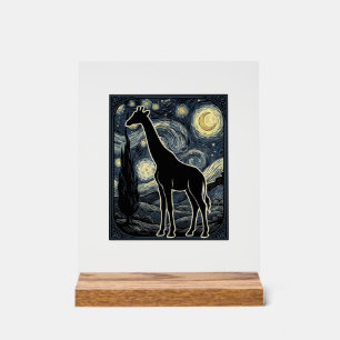 Chemise vintage gravure girafe nuit étoilée_1