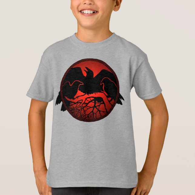 Chemises corbeaux pour enfants Corbeau d'art Sweat (Devant)