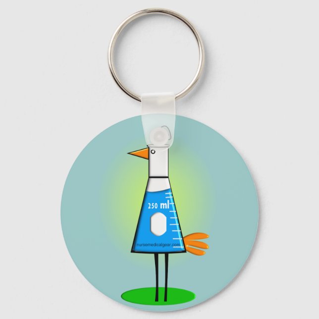 Chemist "Beeker Bird" Gifts Keychain (Front)