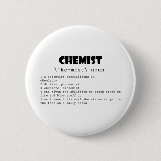 Chemist Definition 2 Inch Round Button (Front)