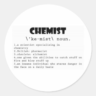 Chemist Definition Classic Round Sticker
