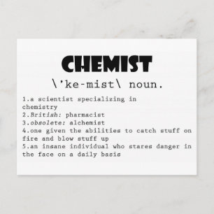Chemist Definition Postcard