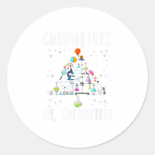 Chemist Oh Chemistree Xmas Tree Science Classic Round Sticker