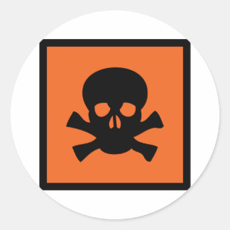 chemist skull sign classic round sticker