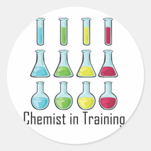 Chemist student chemistry kid classic round sticker