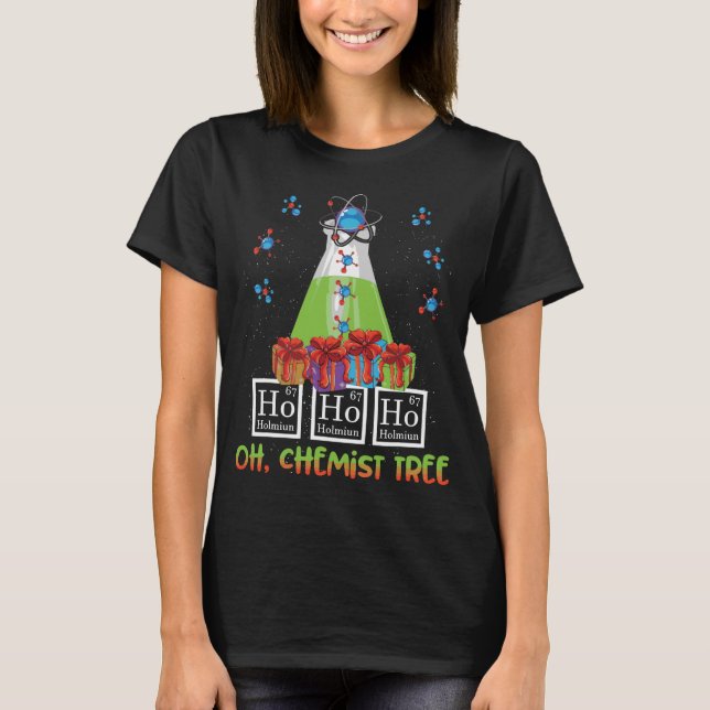 Chemist Tree Merry Christmas Chemistry T Shirt (Front)