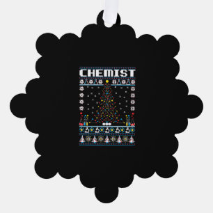 Chemist - Ugly Christmas Shirt Sweater Ornament Card