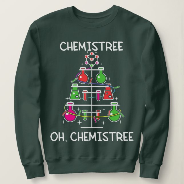 Chemistree Ugly Christmas Tree Sweat Chimie (Design devant)