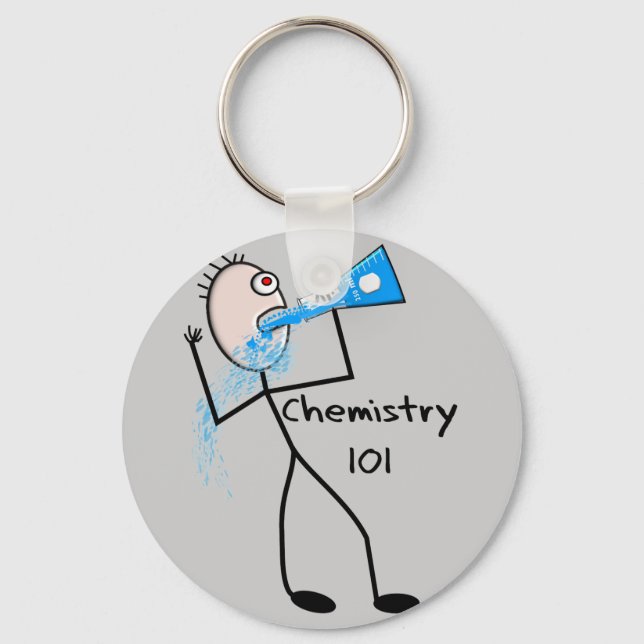 Chemistry 101  Stickman Design Funny Gifts Keychain (Front)