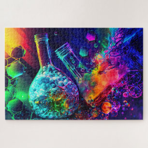 Chemistry abstract bright flask liquid jigsaw puzzle
