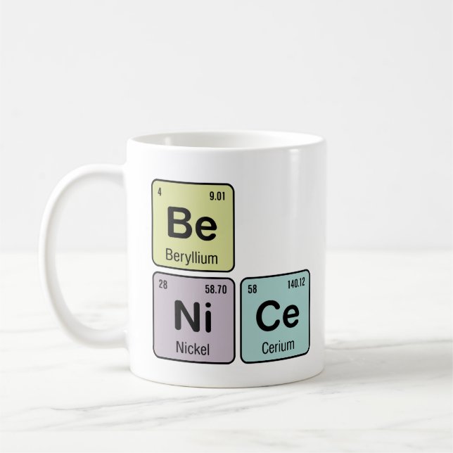 Chemistry Be Nice Coffee Mug (Left)