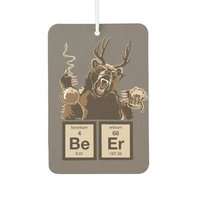 Chemistry bear discovered beer air freshener (Front)