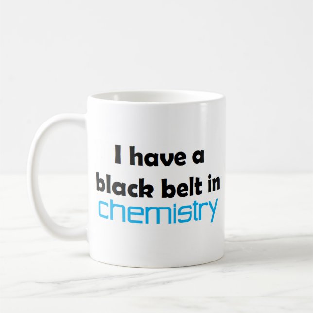 Chemistry black belt coffee mug (Left)
