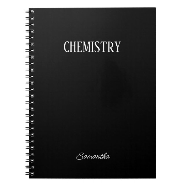 Chemistry Black Personalized Subject Notebook (Front)
