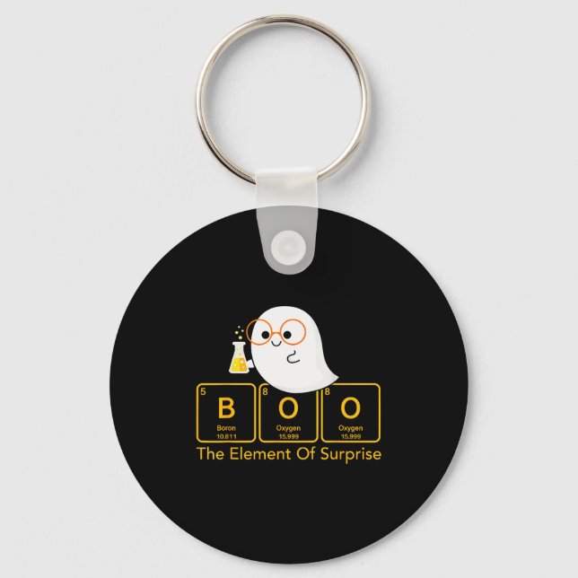 Chemistry Boo The Element Of Surprise Cute Chemist Keychain (Front)