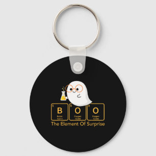 Chemistry Boo The Element Of Surprise Cute Chemist Keychain