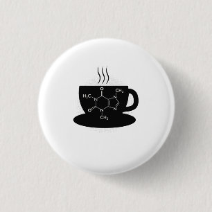 Chemistry Caffeine Molecule 1 Inch Round Button