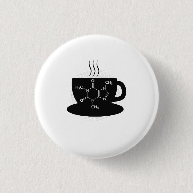Chemistry Caffeine Molecule 1 Inch Round Button (Front)