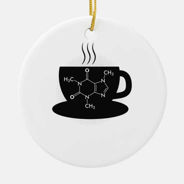 Chemistry Caffeine Molecule Ceramic Ornament (Front)
