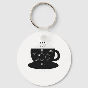Chemistry Caffeine Molecule Keychain