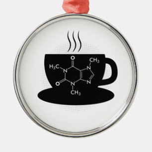 Chemistry Caffeine Molecule  Metal Ornament