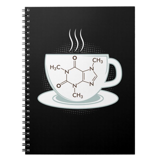 Chemistry Caffeine Molecule Notebook (Front)