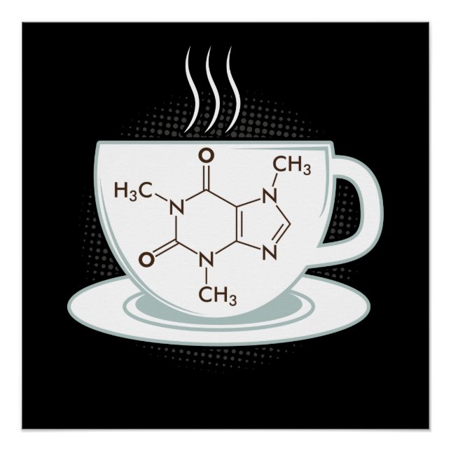 Chemistry Caffeine Molecule Poster (Front)