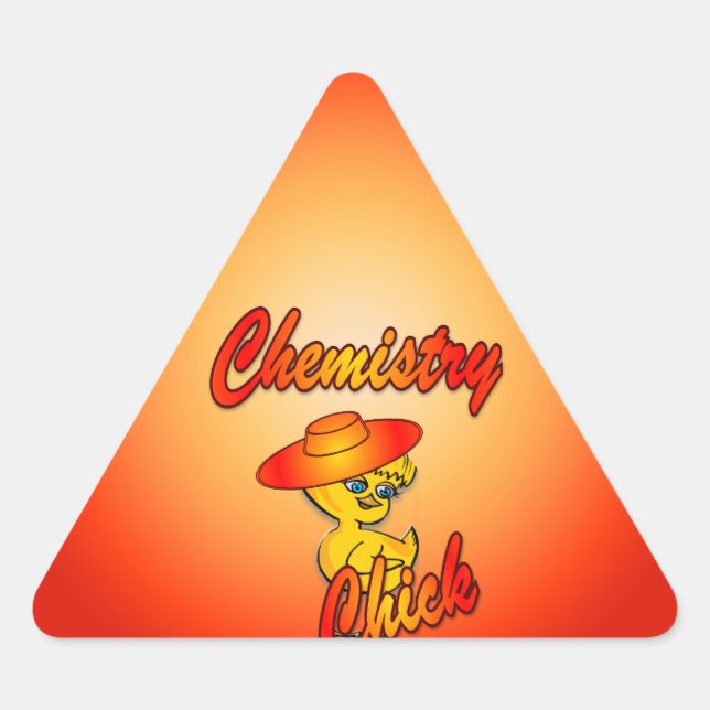 Chemistry Chick #5 Triangle Sticker (Front)