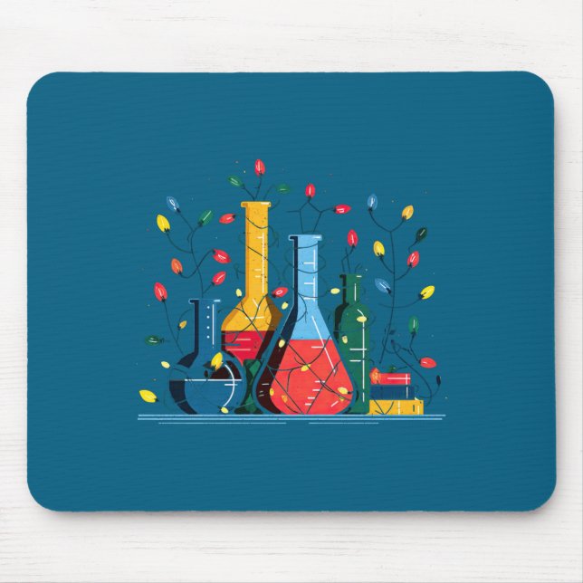 Chemistry Christmas Lights Lover Chemist Science L Mouse Pad (Front)