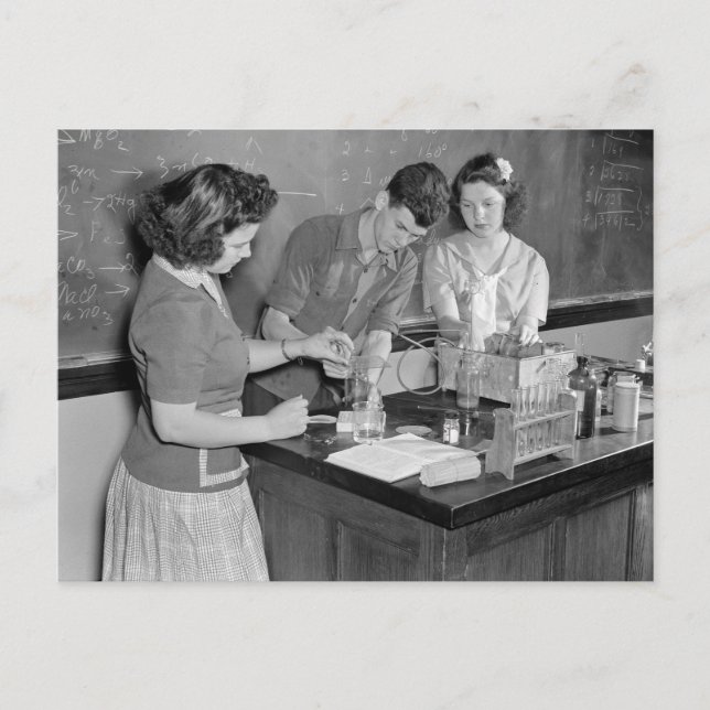 Chemistry Class, 1943 Postcard (Front)