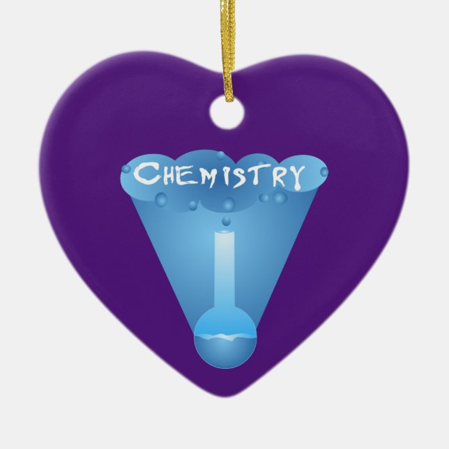 Chemistry Cloud Beaker Ceramic Ornament (Front)
