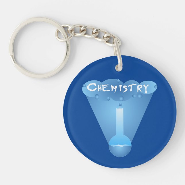 Chemistry Cloud Beaker Keychain (Front)