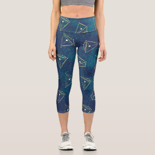Chemistry Constellations Starry Sky Space Geometry Capri Leggings