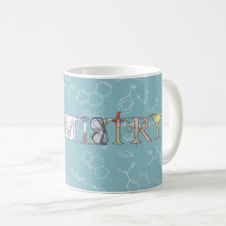 Chemistry diagram and typography blue  coffee mug